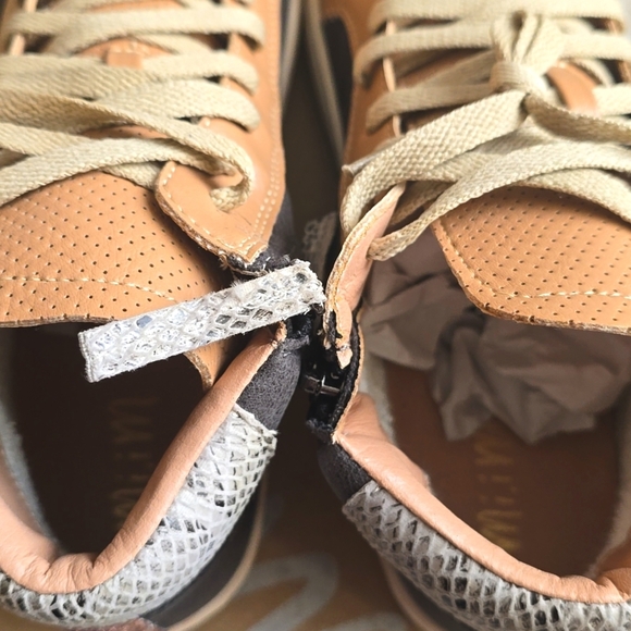 Mi.iM Elle Dark Gray Leather Lace-up High Top Star Sneakers - Picture 4 of 16